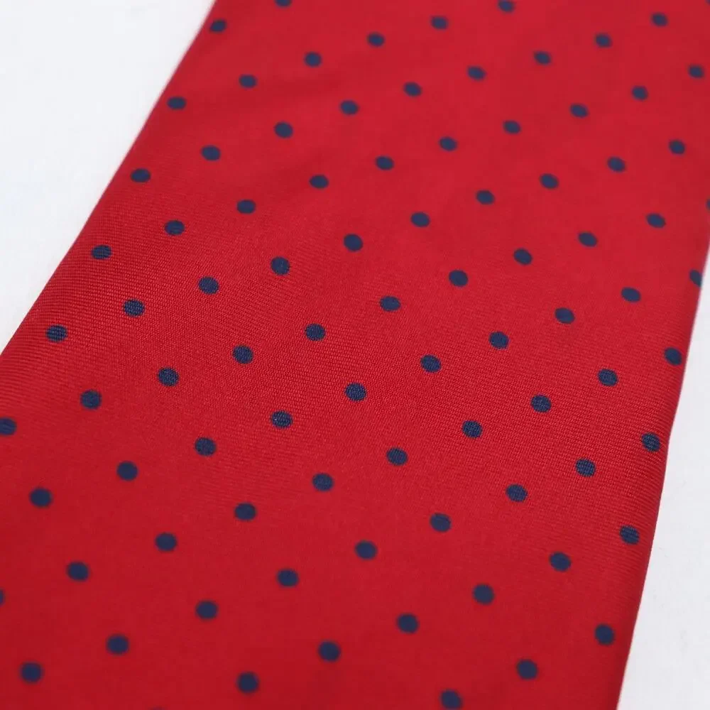 Vtg Bert Pulitzer Power Neck Tie Mens 58 in Silk Red Blue Micro Polka Dot Wide
